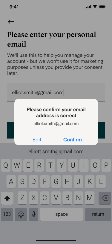 Please enter your personal email
